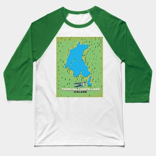 Thingvallavatn lake Iceland travel map Baseball T-Shirt